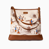 한나라 등롱춤(漢麗舞燈) 토트백 - 가죽 (베이지)  Lantern Grace Tote Bag with Leather Handle - Beige