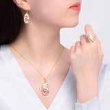 매화 자개 목걸이 Plum Blossom Mosaic Mother of Pearl Necklace