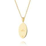 진선인 화이트 자개 팬던트 14K 골드 - Zhen Shan Ren Words Pendant 14kt Yellow Gold with White Mother of Pearl