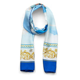 보람봉무(寶藍鳳舞) 실크 롱스카프 Phoenix of the Sapphire World Long Silk Scarf