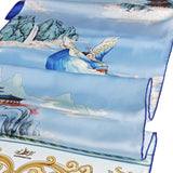 보람봉무(寶藍鳳舞) 실크 롱스카프 Phoenix of the Sapphire World Long Silk Scarf