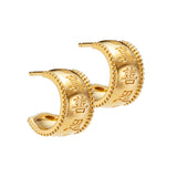 진선인 후프 귀걸이 골드 버메일 - 스몰  Zhen Shan Ren Wondrous Words Earrings Small Hoops in Gold Vermeil