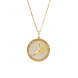 신성한 우아함 - 파인 주얼리 펜던트 (골드 자개) Divine Grace Fine Jewelry Pendant - Gold Mother of Pearl