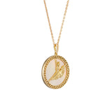 신성한 우아함 - 파인 주얼리 펜던트 (골드 자개) Divine Grace Fine Jewelry Pendant - Gold Mother of Pearl
