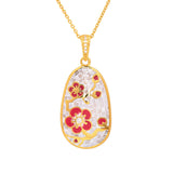 매화 자개 목걸이 Plum Blossom Mosaic Mother of Pearl Necklace