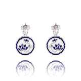 푸른연꽃 귀걸이 Blue and White Lotus Earrings
