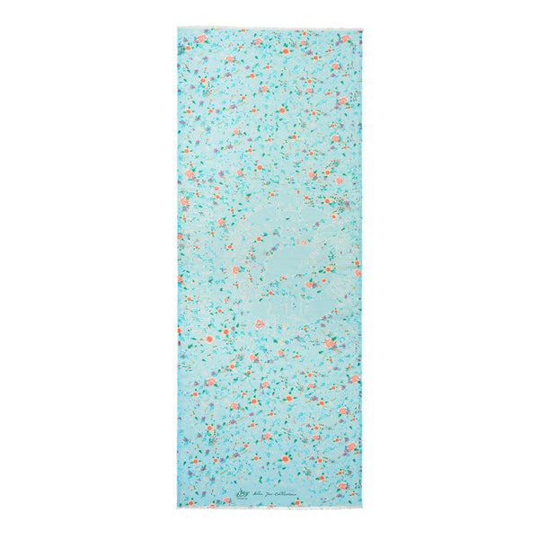 천상의꽃 스카프 -블루 Celestial Flowers Long Scarf - Blue