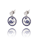푸른연꽃 귀걸이 Blue and White Lotus Earrings