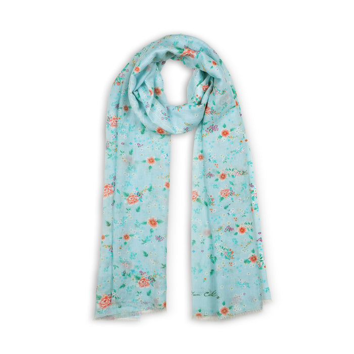 천상의꽃 스카프 -블루 Celestial Flowers Long Scarf - Blue