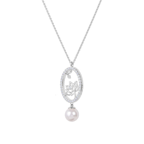 연꽃선녀 타원펜던트 목걸이 (실버) Lotus Fairies Oval Necklace