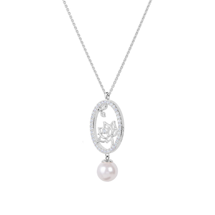 연꽃선녀 타원펜던트 목걸이 (실버) Lotus Fairies Oval Necklace