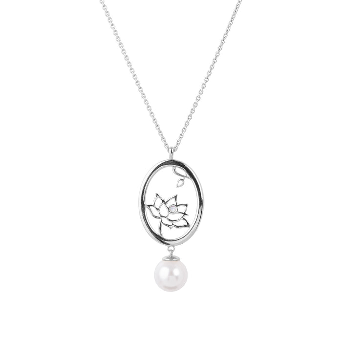연꽃선녀 타원펜던트 목걸이 (실버) Lotus Fairies Oval Necklace