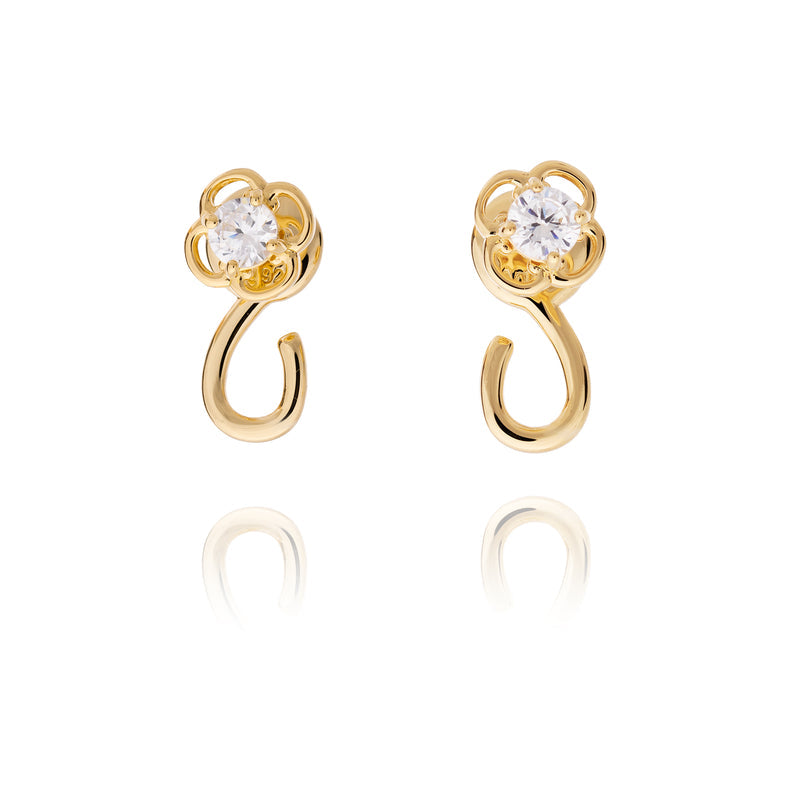 여의 참후프 귀걸이 Ruyi Charm Hoop Earrings Gold