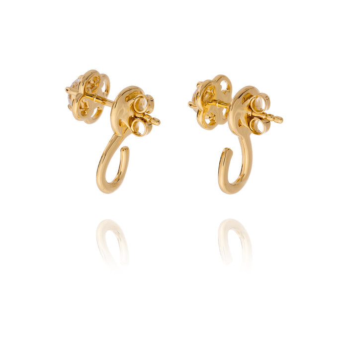 여의 참후프 귀걸이 Ruyi Charm Hoop Earrings Gold