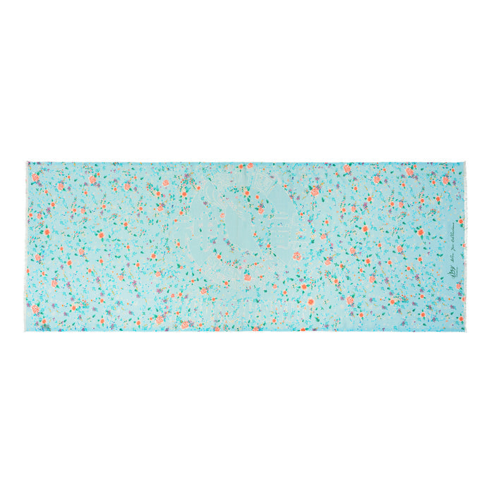 천상의꽃 스카프 -블루 Celestial Flowers Long Scarf - Blue