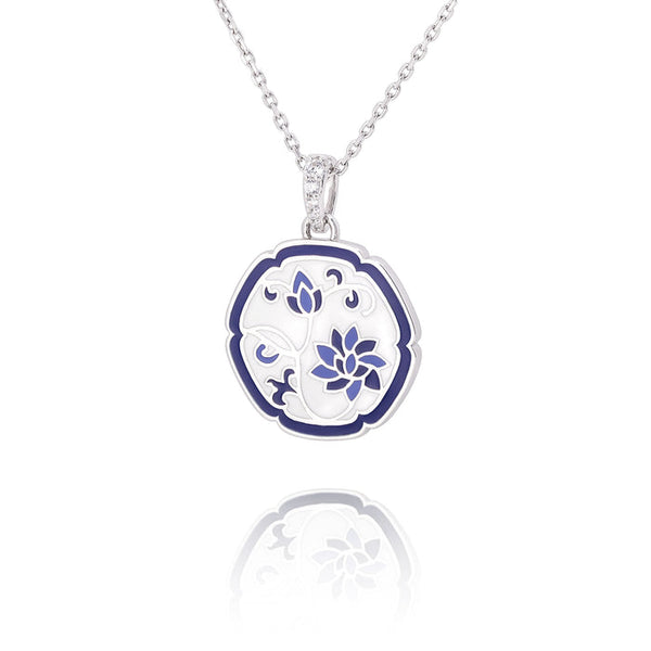 푸른연꽃목걸이 Blue and White Lotus Necklace
