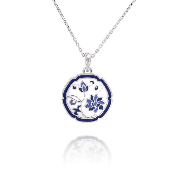 푸른연꽃목걸이 Blue and White Lotus Necklace