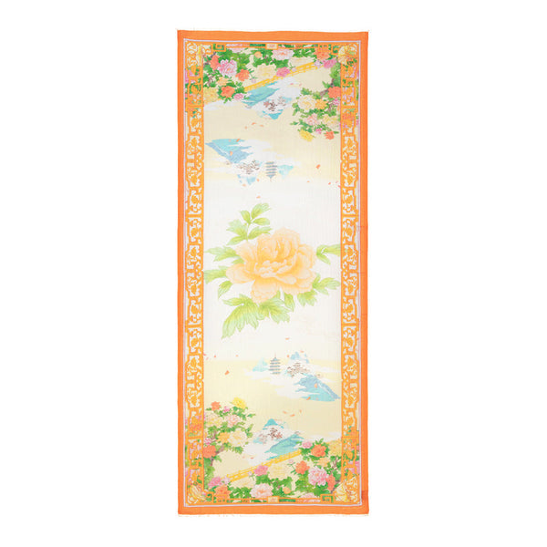 우아한 당화 면실크 스카프 Peony Elegance Long Scarf