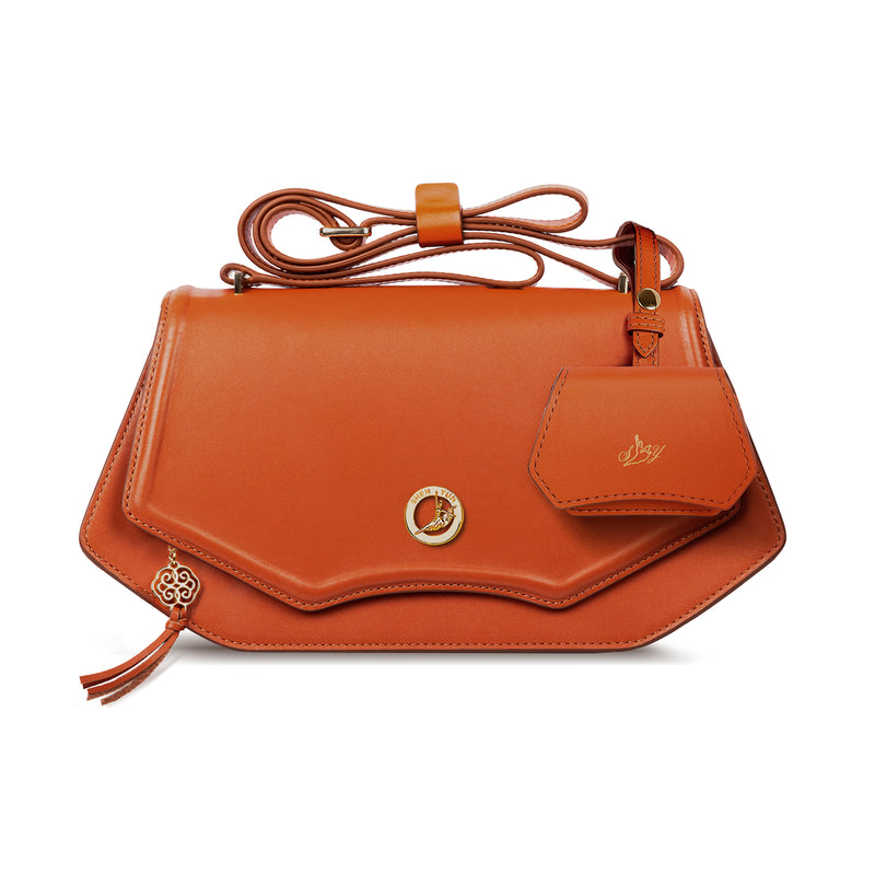 우아한만주족 크로스백-오렌지브라운 Manchurian Elegance Crossbody Bag