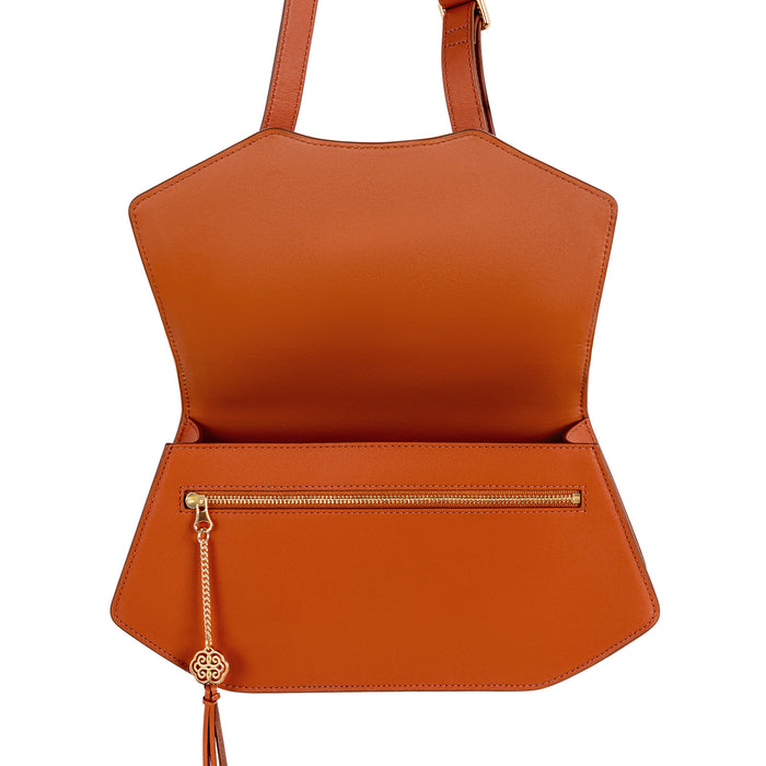우아한만주족 크로스백-오렌지브라운 Manchurian Elegance Crossbody Bag