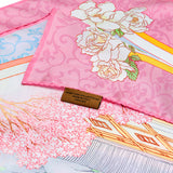 뮬란 양면 실크 스카프 - 핑크 & 스카이블루  The Mulan Scarf  Pink and Sky Blue