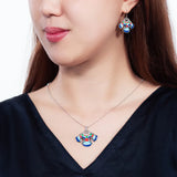 수련한 이족 귀걸이 -블루 The Elegance of the Yi Earrings - Blue