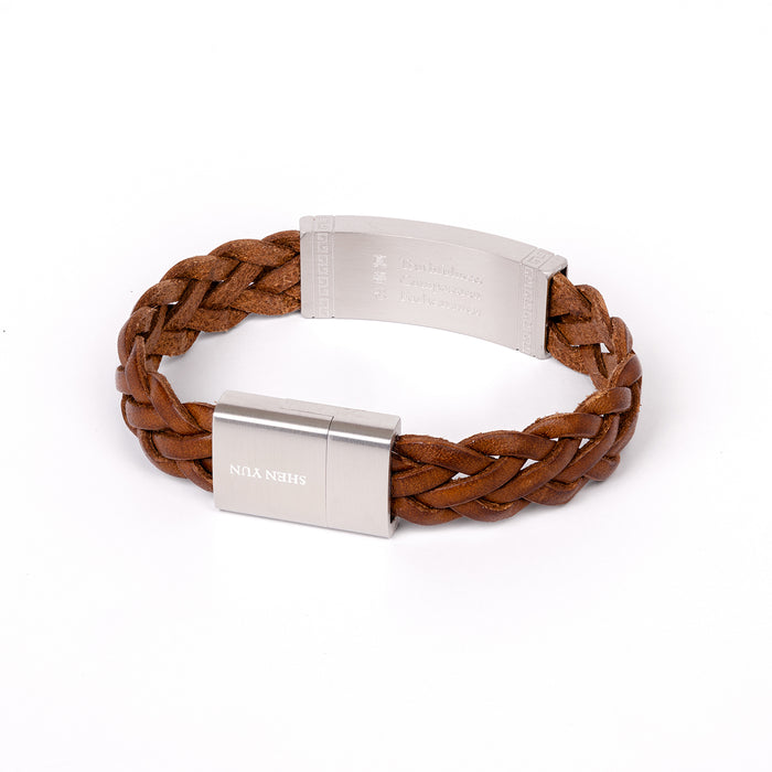 진선인 가죽 팔찌-브라운 Zhen Shan Ren Wondrous Words Leather Bracelet -Brown