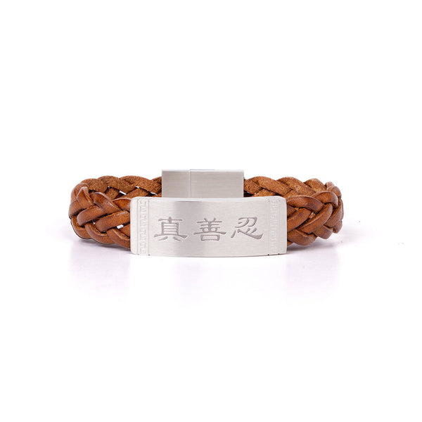 진선인 가죽 팔찌-브라운 Zhen Shan Ren Wondrous Words Leather Bracelet -Brown