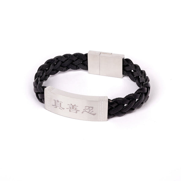 진선인 가죽 팔찌-블랙 Zhen Shan Ren Wondrous Words Leather Bracelet -Black