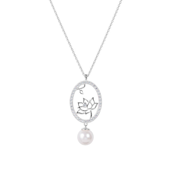연꽃선녀 타원펜던트 목걸이 (실버) Lotus Fairies Oval Necklace
