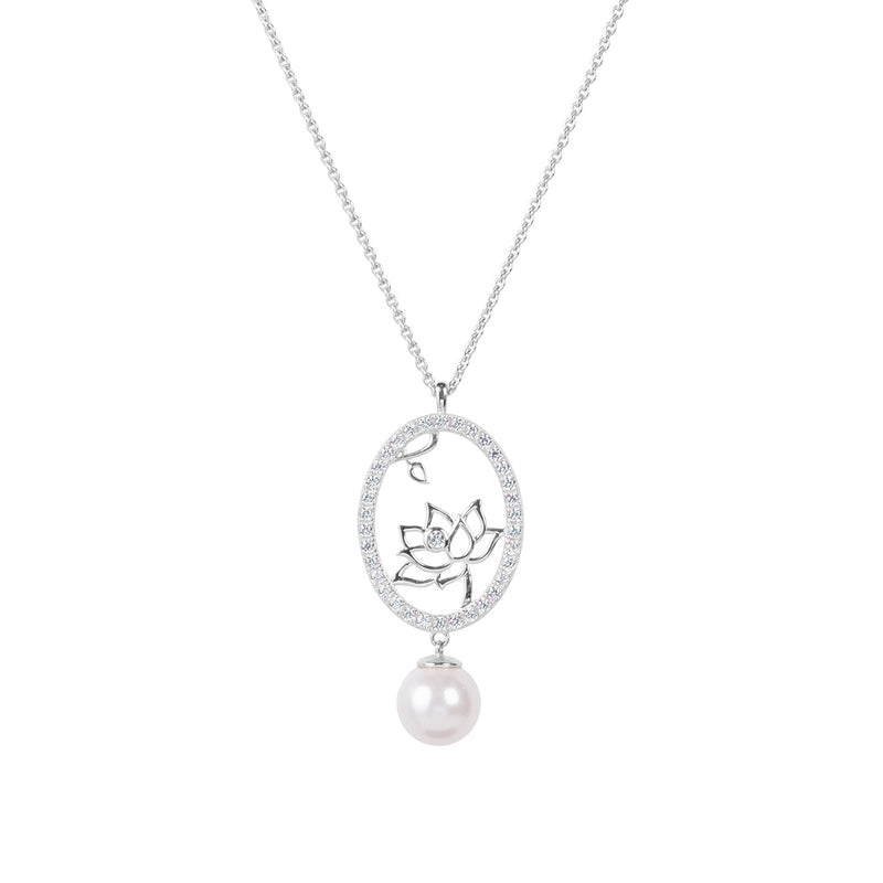 연꽃선녀 타원펜던트 목걸이 (실버) Lotus Fairies Oval Necklace