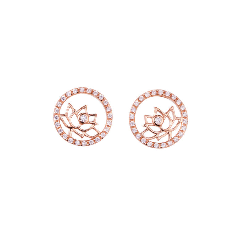 연꽃선녀 침 귀걸이(로즈골드) Lotus Fairies Stud Earrings