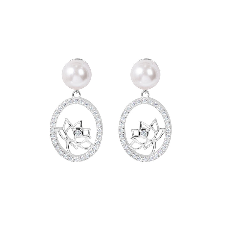 연꽃선녀 드롭 귀걸이((실버)) Lotus Fairies Drop Earrings