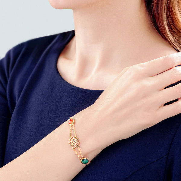 우아한 당화 클래식 팔찌 골드 버메일 Majestic Tang Peony Classic Bracelet