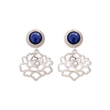 우아한 당화 귀걸이(블루) Majestic Tang Peony Earrings