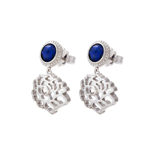 우아한 당화 귀걸이(블루) Majestic Tang Peony Earrings