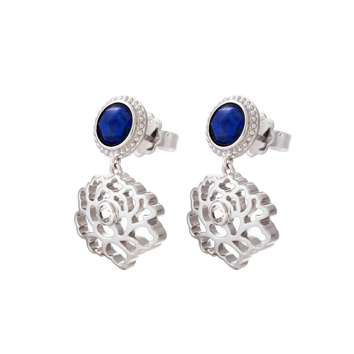 우아한 당화 귀걸이(블루) Majestic Tang Peony Earrings