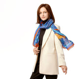 기품 있는 만주족 캐시미어 롱스카프 (블루)  Manchurian Elegance Long Scarf - Blue