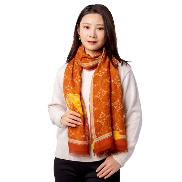 기품 있는 만주족 캐시미어 롱스카프 (브론즈)  Manchurian Elegance Long Scarf - Bronze